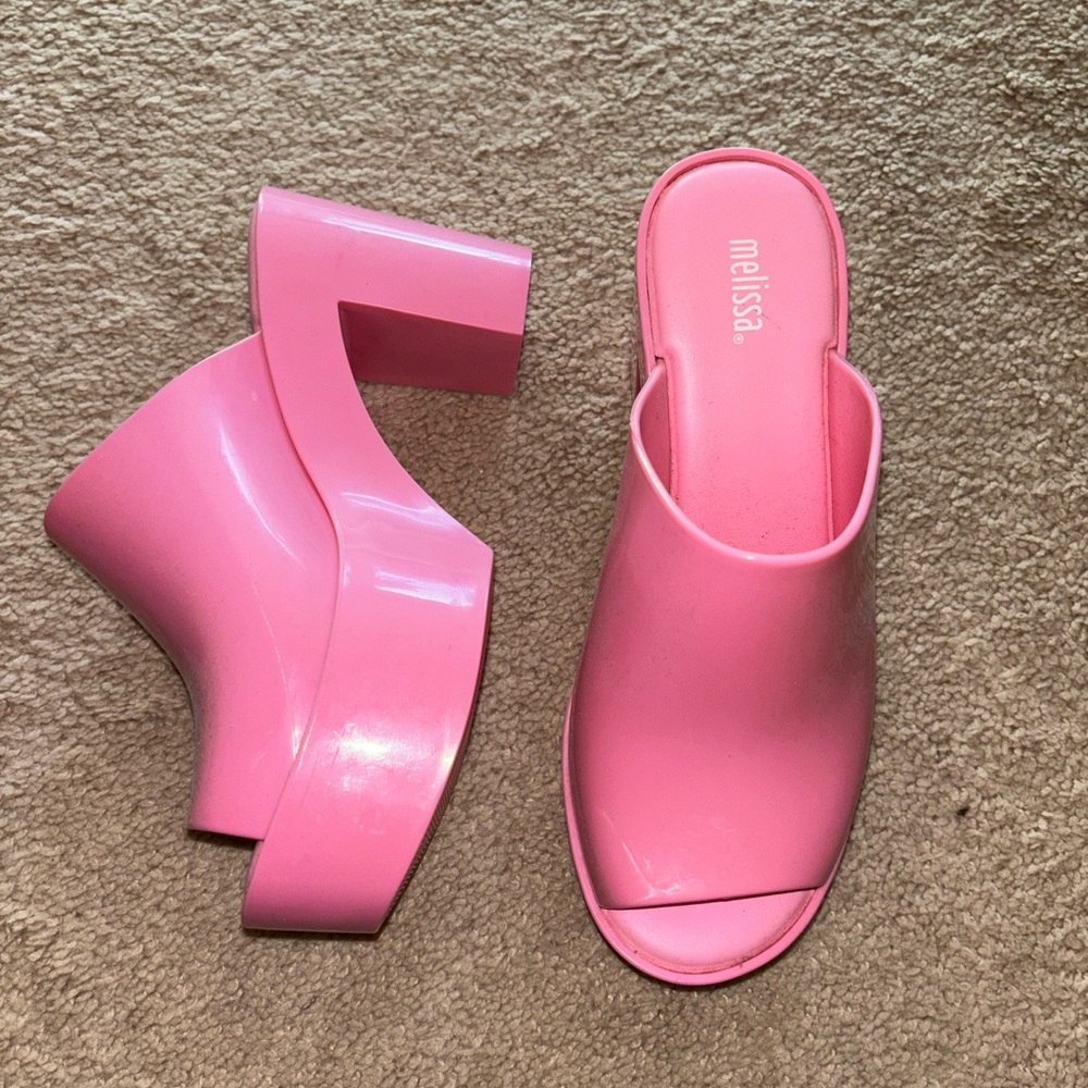 Melissa Pink Platform Mule Sandals